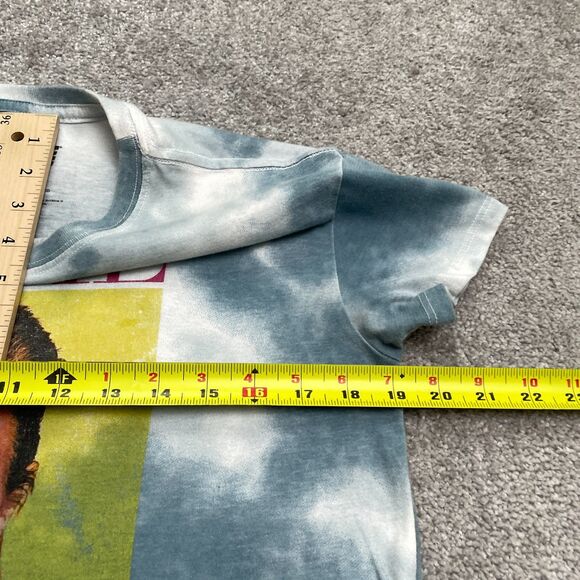 David Bowie Vintage Style Graphic Tie-Dye Cropped T-Shirt Womens XS Aladdin Sane - Picture 8 of 10